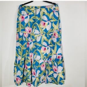Lauren Ralph Lauren Blue Floral Maxi Skirt